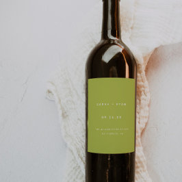 Rótulo De Garrafa De Cerveja Modern Lime Green Custom Names Wedding