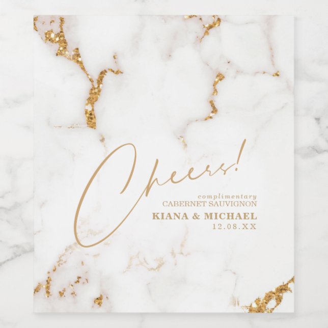 Rótulo De Garrafa De Cerveja Modern Marble Cheers Dusty ID816 (Rótulo Único)