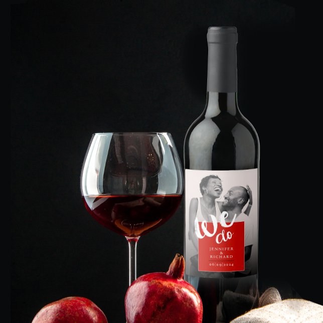 Rótulo De Garrafa De Cerveja Moderno Fazemos Foto De Casamento Do Escovo Branco (Criador carregado)