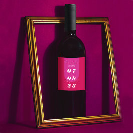 Rótulo De Garrafa De Cerveja Moderno Minimal Ousado Rosa Retro Arco Ousado