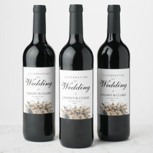 Rótulo De Garrafa De Cerveja Moderno Rótulo de Vinho com Letra Minimalista Simp