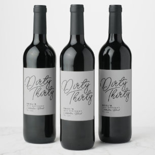 Rótulo De Garrafa De Cerveja Moderno Sujo Trinta e Personalizado Laboratório de