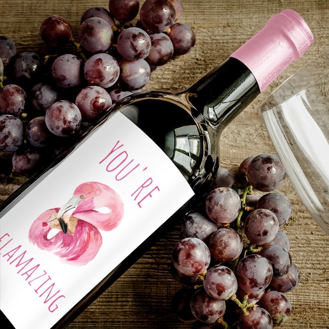 Rótulo De Garrafa De Cerveja Moderno Você É Flagrante Beleza Rosa Flamingo (Criador carregado)