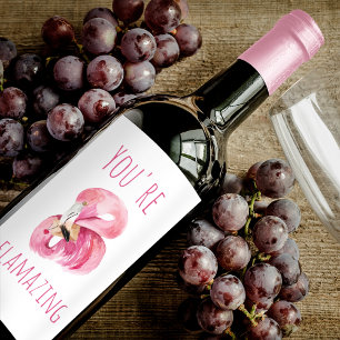 Rótulo De Garrafa De Cerveja Moderno Você É Uma Beleza Incrível Flamingo Ros