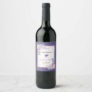 Rótulo De Garrafa De Cerveja Molho de chic moderno elegante roxo O Vinho de Cas