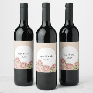 Rótulo De Garrafa De Cerveja Molho de Rosas de Lâmpada Violeta Molhada