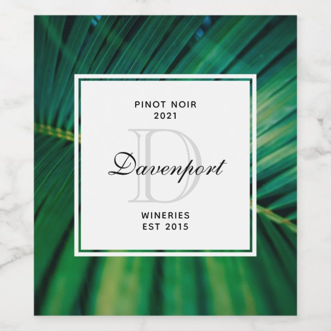 Rótulo De Garrafa De Cerveja Molho Fotográfico de Florestas Tropicais Verde Fol (Rótulo Único)