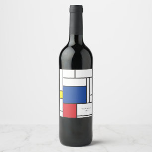 Rótulo De Garrafa De Cerveja Mondrian Minimalist Geométrico De Stijl Modern Art
