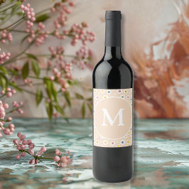 Rótulo De Garrafa De Cerveja Monograma Colorido Smiling Daisy personalizado