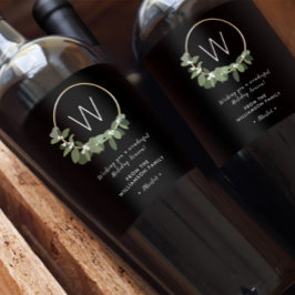 Rótulo De Garrafa De Cerveja Monograma, coroa moderna, Natal personalizado