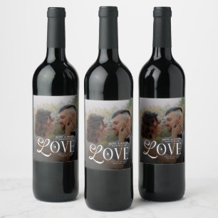 Rótulo De Garrafa De Cerveja Monograma de Casamento Personalizado com Foto do C