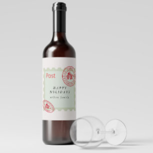 Rótulo De Garrafa De Cerveja monograma de feriado super fofo de correio aéreo