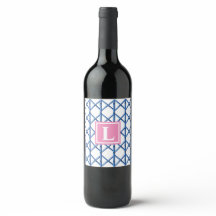 Monograma do Padrão de Bamboo da Pré-ppy Blue Trel