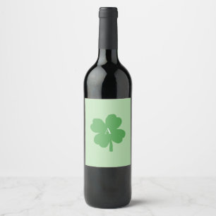 Rótulo De Garrafa De Cerveja Monograma Trevo Verde Irlandês