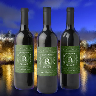 Rótulo De Garrafa De Cerveja Monograma Verde de na moda Frame