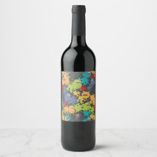 Rótulo De Garrafa De Cerveja Monstros engraçados fofos