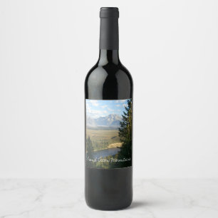 Rótulo De Garrafa De Cerveja Montanhas e Rio Jackson Hole