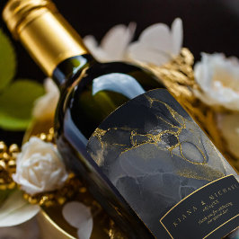 Rótulo De Garrafa De Cerveja Moody Ink Charmalho Dourado Abstrato ID988