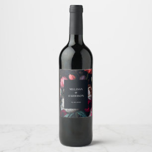Rótulo De Garrafa De Cerveja Moody Peony Painterly Floral Wedding