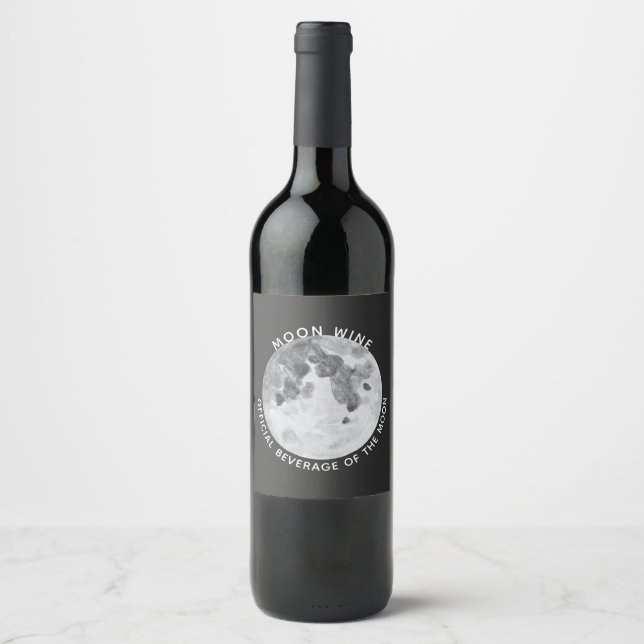 Rótulo De Garrafa De Cerveja Moon Wine Personalizado (Frente)