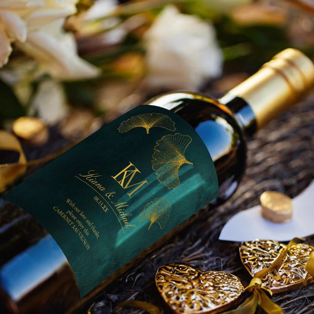 Rótulo De Garrafa De Cerveja Moonlight Romance Obrigado Emerald Green ID881 (Criador carregado)