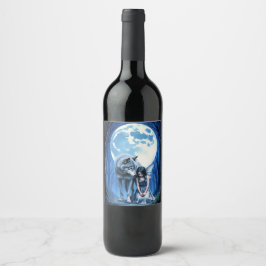 Rótulo De Garrafa De Cerveja Moonlit Bond – The Wolf and the Gothic Fairy.  