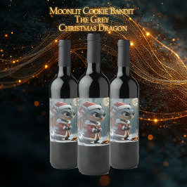 Rótulo De Garrafa De Cerveja Moonlit Cookie Bandit – The Grey Christmas Dragon.