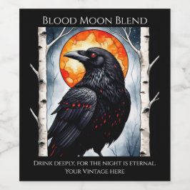 Rótulo De Garrafa De Cerveja Moonlit Ravens em Birch Trees