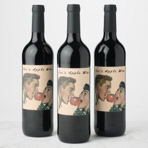 Rótulo De Garrafa De Cerveja Mordida do estilo Retro de Vinho de Maçã de Caseir