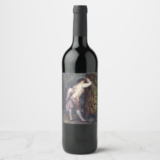 Rótulo De Garrafa De Cerveja Mostrando Amor nos Bosques (Cena de Amor Romântico