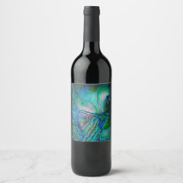 Rótulo De Garrafa De Cerveja Motivo de Abalone Azul