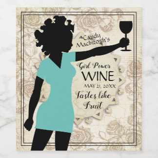 Rótulo De Garrafa De Cerveja Mulher forte rosa vinho caseiro