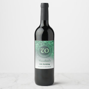 Rótulo De Garrafa De Cerveja Na moda de Aniversário do 70 de Leve Verde