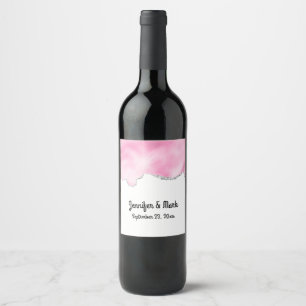 Rótulo De Garrafa De Cerveja Na moda de Borda Glitter Cintilante Rosa e Silver