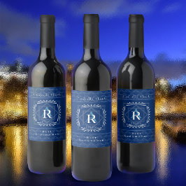 Rótulo De Garrafa De Cerveja Na moda Frame Marinho Monograma