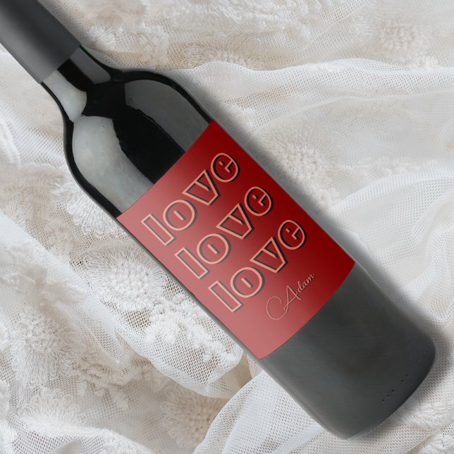 Rótulo De Garrafa De Cerveja Na moda Terracotta Clean 3 x Love | Red Velvet (Criador carregado)