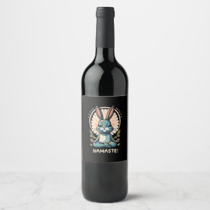 Rótulo De Garrafa De Cerveja namaste coelho yoga coelho meditação