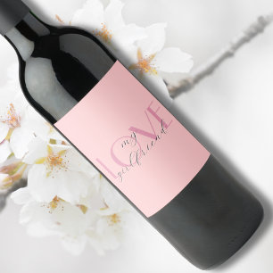 Rótulo De Garrafa De Cerveja Namorados de Rosa de Pastel, cor-de-rosa-rosa, com