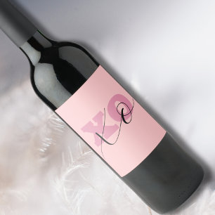 Rótulo De Garrafa De Cerveja Namorados XOXO Preto Cor-de-Rosa Moderno