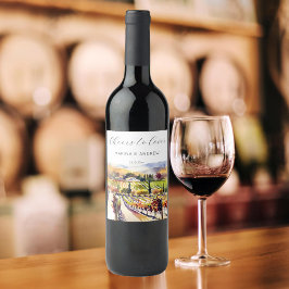 Rótulo De Garrafa De Cerveja Napa Valley vineyard aquarela aplausos