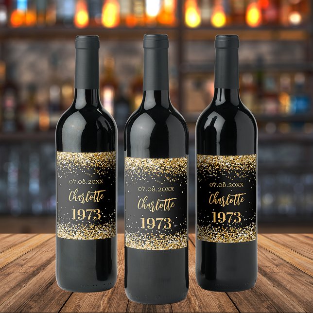 Rótulo De Garrafa De Cerveja nascer festa de aniversário de ano negro (Criador carregado)