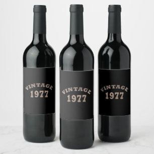 Rótulo De Garrafa De Cerveja Nascida em 1977 elegante aniversário moderno vinta