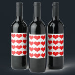 Rótulo De Garrafa De Cerveja Nascimentos de Namorados de Padrões do Coração Ver<br><div class="desc">Impresso com designs vermelhos fofos!</div>