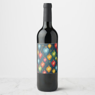 Rótulo De Garrafa De Cerveja Natais vintages coloridos, luzes decor