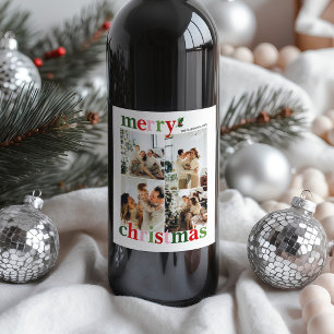 Rótulo De Garrafa De Cerveja Natal Alegre de Holly Brilhante Família Divertida