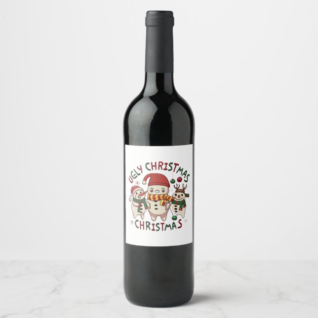 Rótulo De Garrafa De Cerveja Natal branco ;NATAL FEIO (Frente)