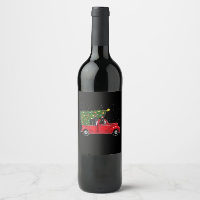 Rótulo De Garrafa De Cerveja Natal de cão na Terra Nova - presente de caminhão  (Frente)