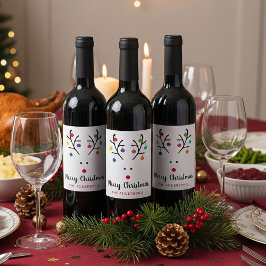 Rótulo De Garrafa De Cerveja Natal de Rebelde Whimsical de Férias Modernas