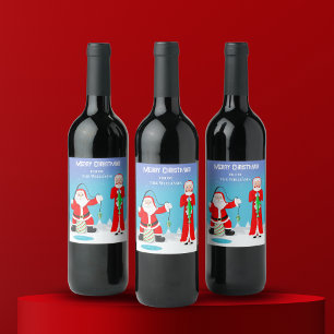 Rótulo De Garrafa De Cerveja Natal engraçado Sra. Claus supera Papai Noel na pe