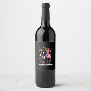 Rótulo De Garrafa De Cerveja Natal - Fa-La-La-Mingo Flamingo Com Natal